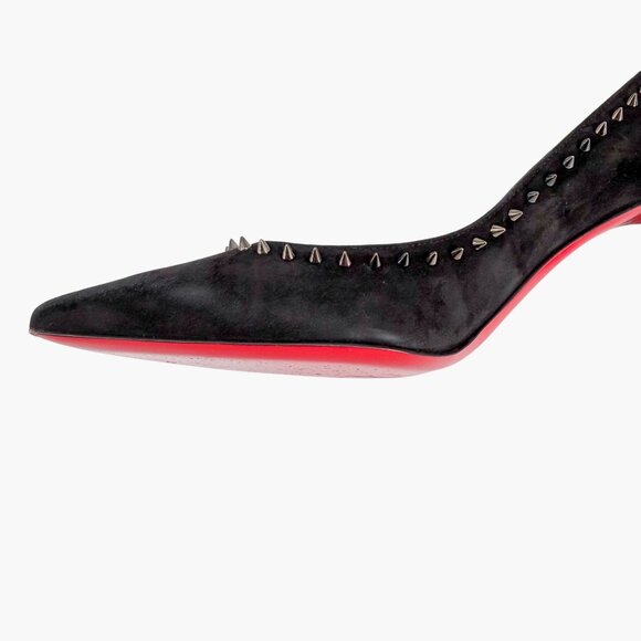 Christian Louboutin Anjalina 85 Black Suede Spike Pumps Heels Size 40.5 US 10.5 - Picture 12 of 15